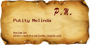 Putity Melinda névjegykártya